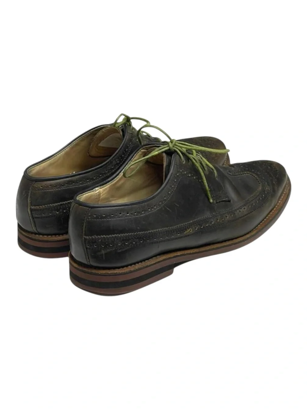 Scoop NYC x Walk Over 𖤐 Oxford Brogues Wingtips 𖤐 Olive Green 𖤐 9.5 𖤐 GQ Mag